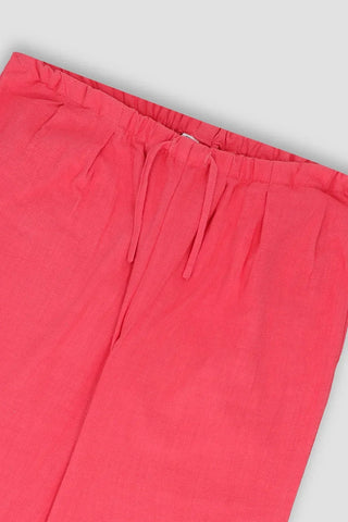 Solid Linen Trouser For Girl