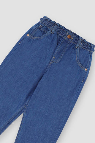 Paper Bag Denim Jeans For Girl