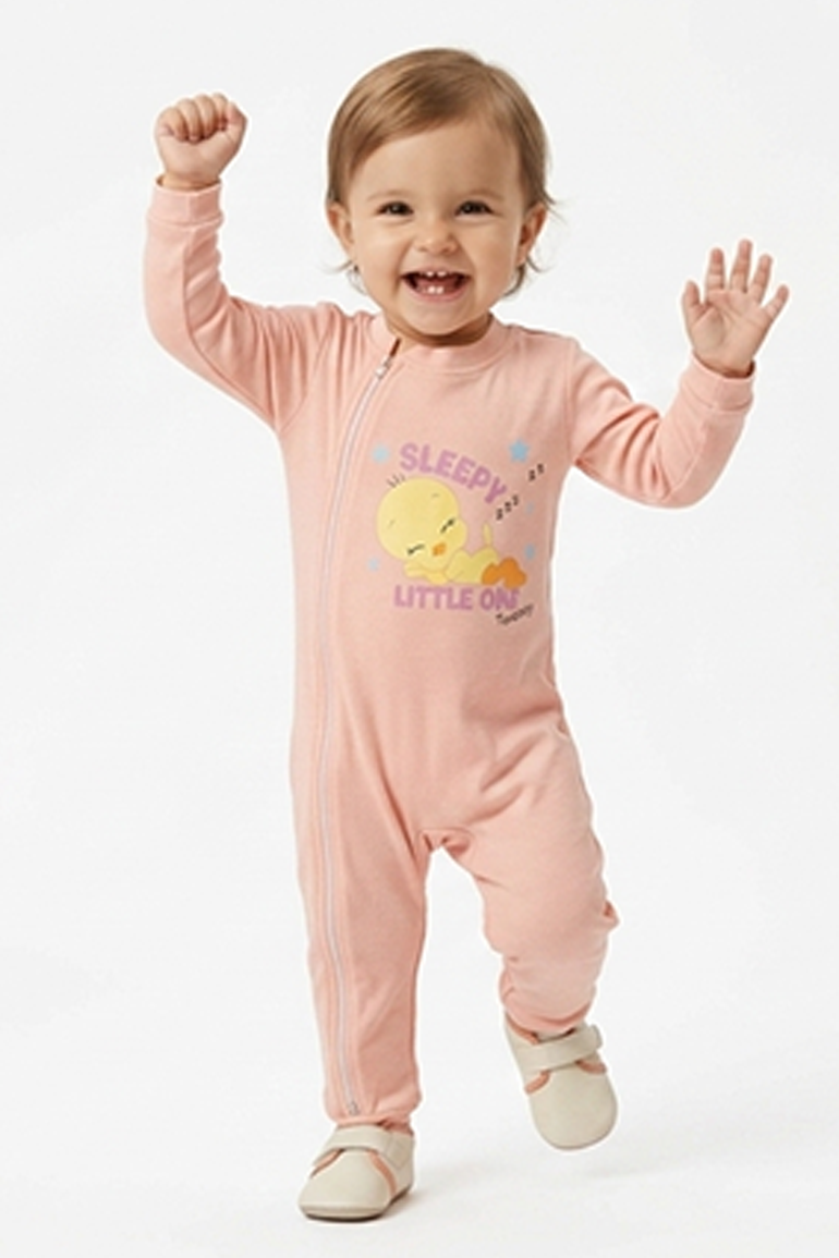 Tweety Graphic Sleepsuit For Baby Girl