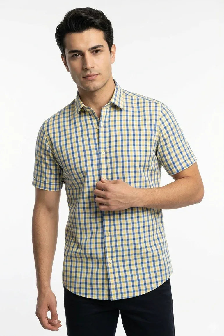 Check Half Sleeve Shirt For Men