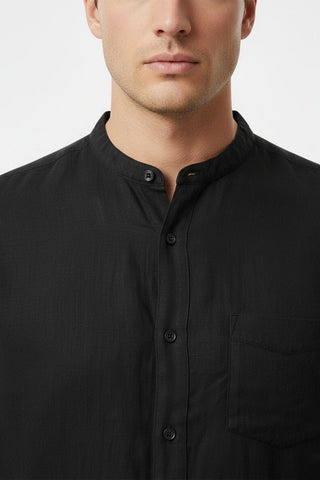 Band Collar Shirt For Men
