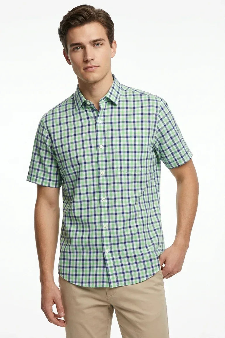 Check Half Sleeve Shirt For Men