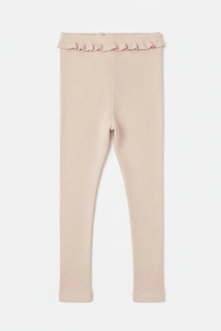 Ribbed Frill Waist Leggings for Baby Girl