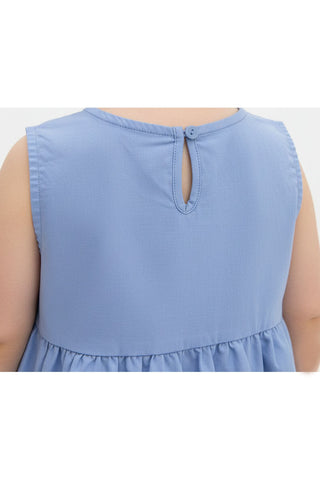 Embroidered Scallop Hem Dress For Baby Girl