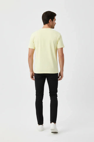 Crew Neck Basic T-Shirt For Men - Beige - MEME