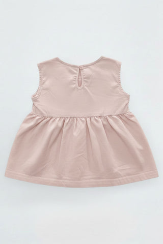 Embroidered Scallop Hem Dress For Baby Girl