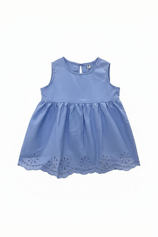 Embroidered Scallop Hem Top For Girl
