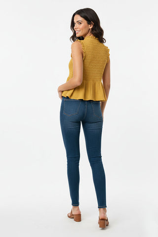 Smocked Peplum Top for Women
