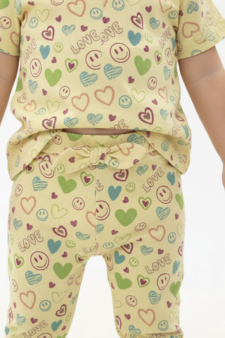 Love Print Tee And Leggings Set For Baby Girl