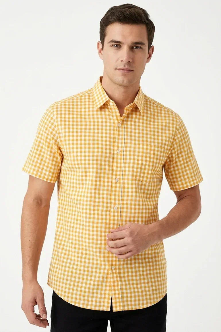 Check Half Sleeve Shirt For Men