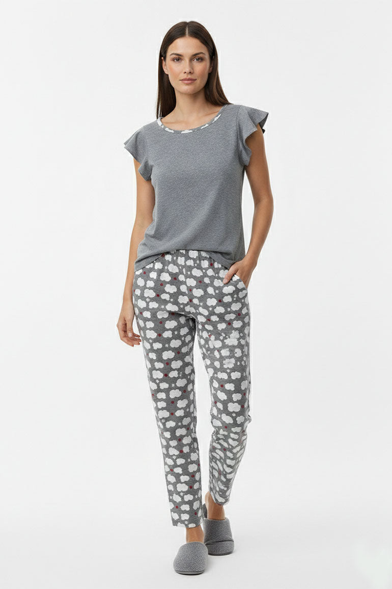 Cloud Print Cord Set for Women