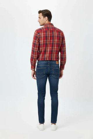 Check Button Down Shirt For Men - Red - MEME