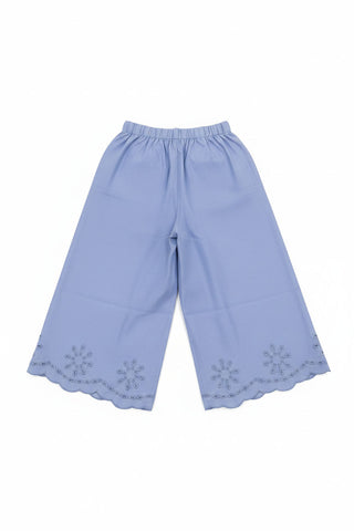 Embroidered Scallop Hem Pants For Baby  Girl