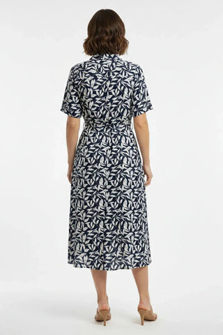 Leaf Print Shirt Dress For Women