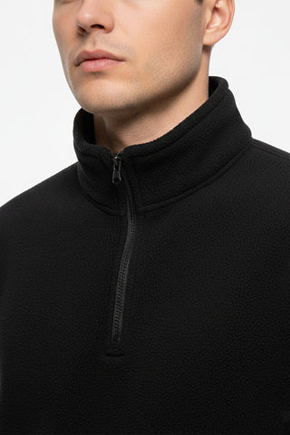 Half Zip Pullover for Man  - Black
