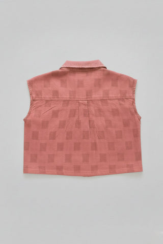 Tie Front Button Down Top For Girl