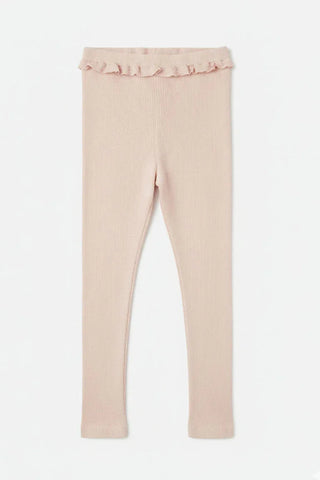 Ribbed Frill Waist Leggings for Baby Girl