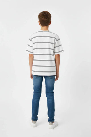 Striped T-Shirt for Boys - White & Black