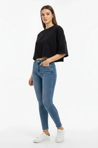 Relaxed Fit Crop T-Shirt for Women