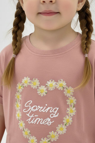 Embroidered Graphic T Shirt For Baby Girl