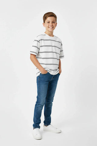 Striped T-Shirt for Boys - White & Black