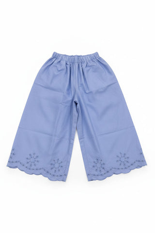 Embroidered Scallop Hem Pants For Baby  Girl