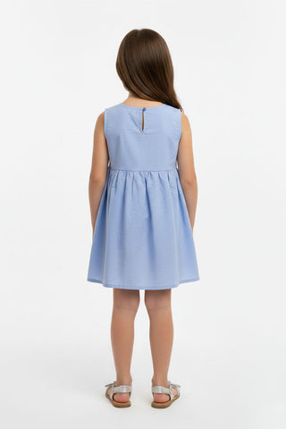 Embroidered Scallop Hem Top For Girl