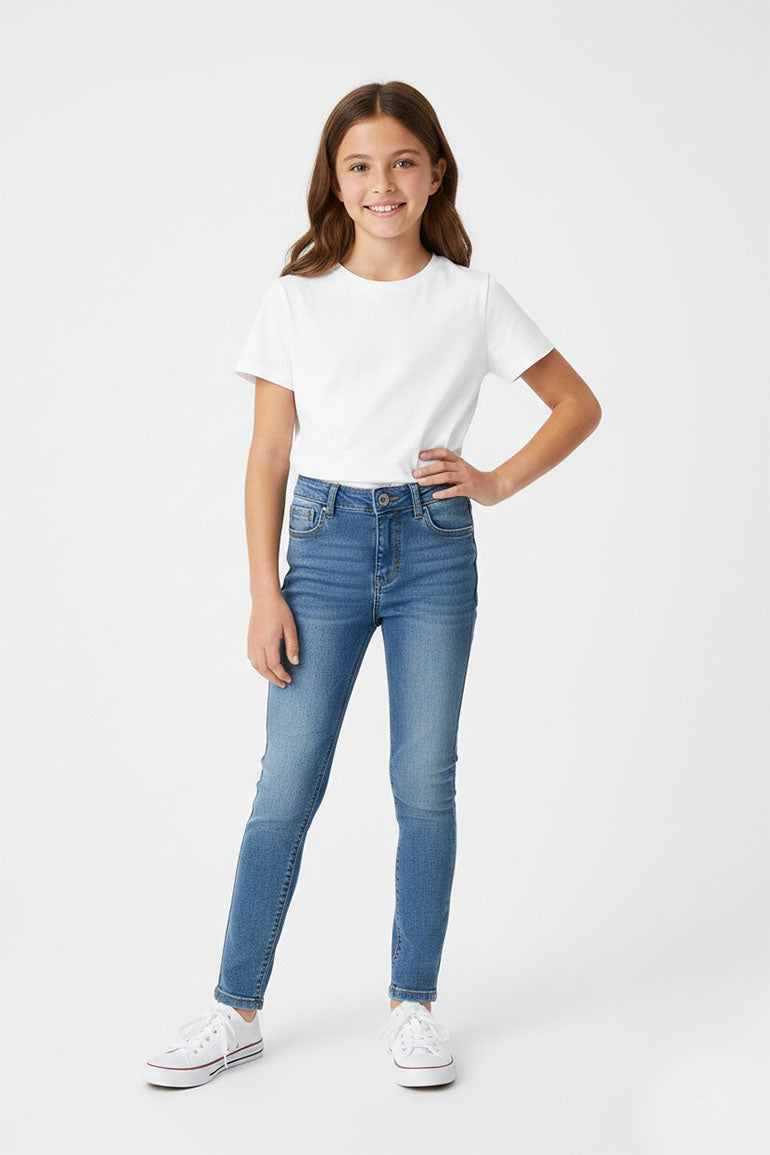 Medium Wash Denim Jeans For Girl