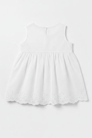 Embroidered Scallop Hem Top For Girl