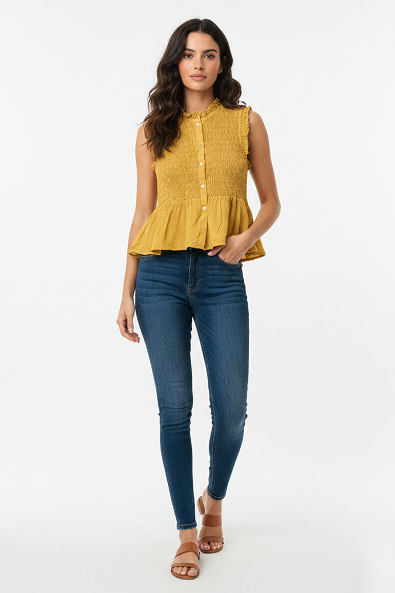 Smocked Peplum Top for Women