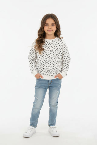 Floral Print Sweatshirt for Girl