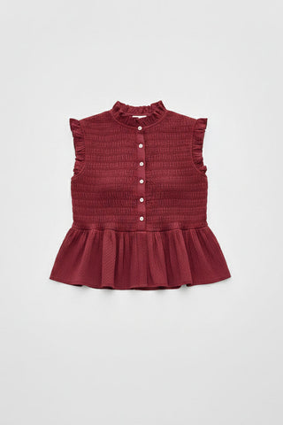 Smocked Peplum Top for Women