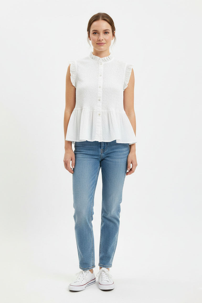 Smocked Peplum Top For Women