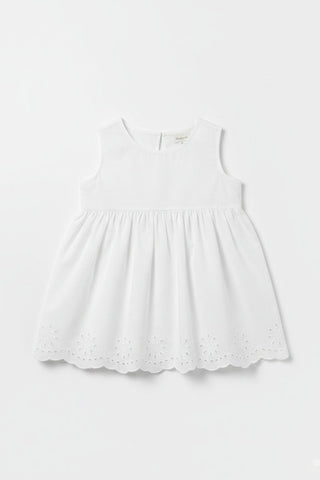 Embroidered Scallop Hem Top For Girl