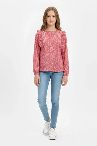 Floral Ruffle Top for Girl
