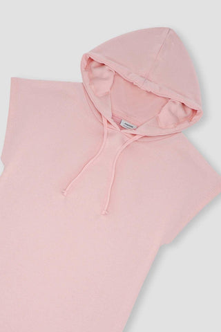 Sleeveless Solid Hoodie For Women