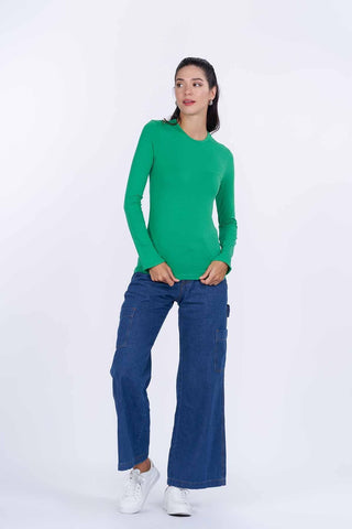 Solid Long Sleeve T-Shirt For Women