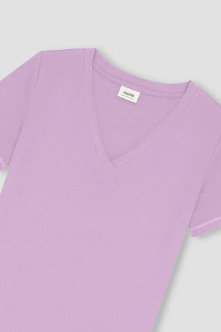 V-Neck Solid T-Shirt For Women - Rose Wine
