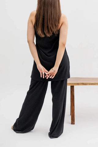 Women Sleeveless Co-Ord Set - Black
