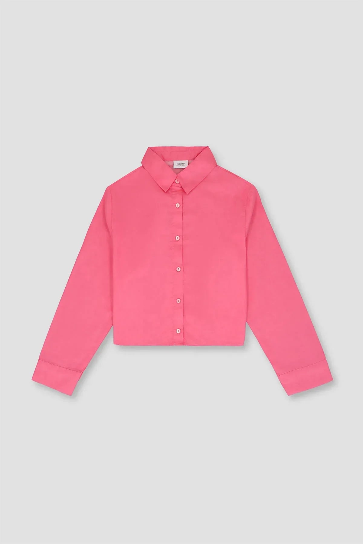 Cropped Solid Shirt For Women - Pink - MEME