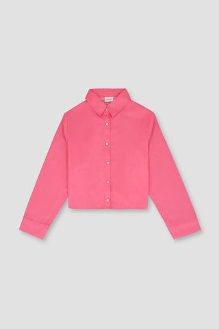 Cropped Solid Shirt For Women - Pink - MEME