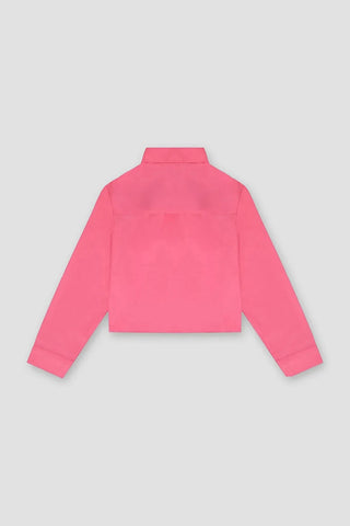 Cropped Solid Shirt For Women - Pink - MEME