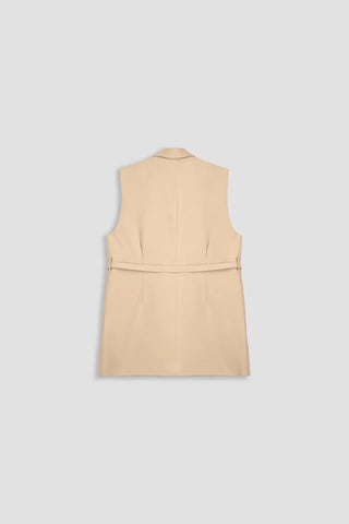 Long Vest Coat For Women - Desert Sand