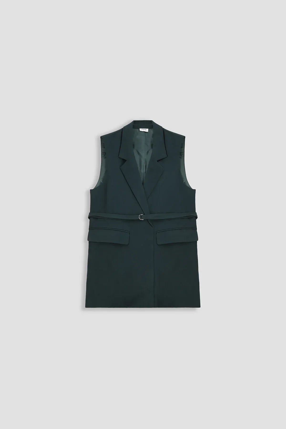 Long Vest Coat For Women - DARK GREEN
