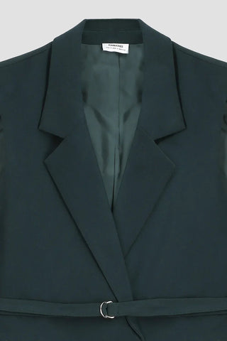 Long Vest Coat For Women - DARK GREEN