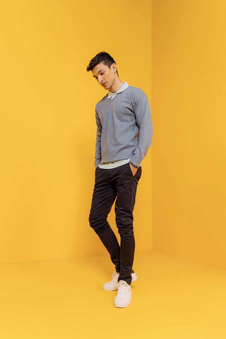 Solid V-Neck Sweater For Men