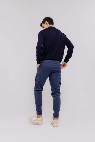 Polo Neck Sweater For Men - Navy