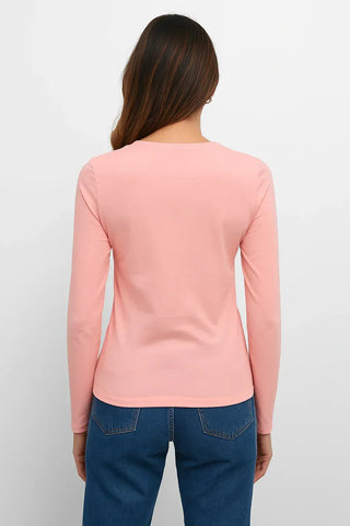 V-Neck Full Sleeves T-Shirt For Women