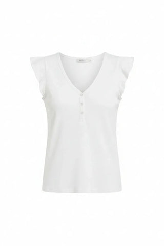 Flutter Sleeve V-Neck Top for Women