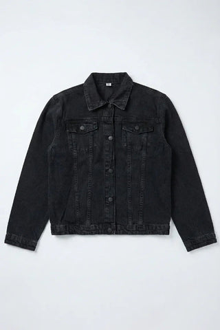Denim Jacket For Girls - Black
